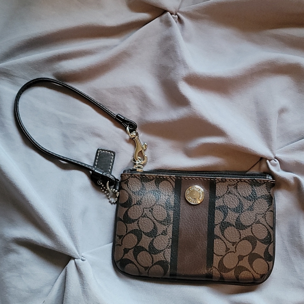 Small Brown Coach Wristlet